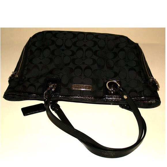 COACH A1394-23766E Black Signature Jacquard Medium Shoulder Bag - Picture 5 of 11